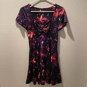 Galaxy Print Glow in the Dark Skater Dress